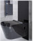 Milano Nero - 483mm Bathroom Toilet WC Unit Black Wall Hung Pan Soft Close Seat - Black
