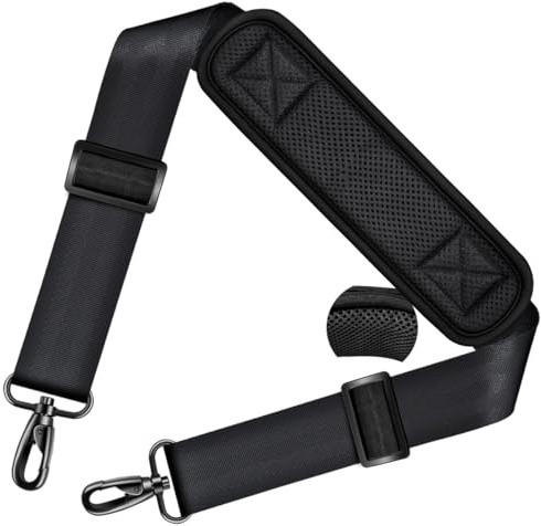 ZINZ 78 Correa de Hombro Universal con Cojín Fijo Ultragrueso y Hebillas de Doble Equilibrio para Maletín, Bolso de Viaje, Bolsos Deportivos y Portátil，Negro US