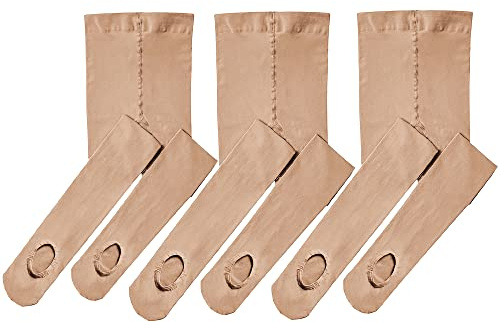 Stelle Girls Women Ballet Dance Convertible Tights Ultra Soft Pro Transition Tights (3Tan, 8-10years)