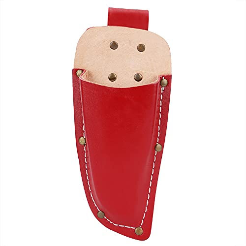 Tomotato Funda para Alicates, Bolsa de Poda para Jardinería, Alicates de Piel de Vaca, Funda para Tijeras, Bolsa de Herramientas, Bolsa de Jardinería, Cinturón para Tijeras de Podar(Rojo)