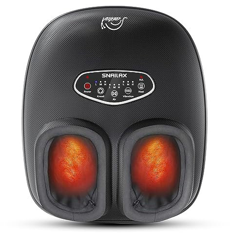 Snailax Shiatsu Fußmassagegerät mit Wärme für Plantarfasziitis Neuropathie, Fussmassagegerät mit tiefen Kneten Kompression Vibration, Fußwärmer für Home Office Use, Geschenke
