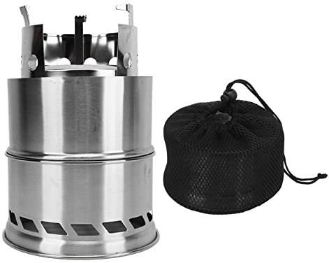 Poêle à Bois Extérieur, Poêle De Chauffage Au Charbon De Bois De Barbecue En Acier Inoxydable, Réchaud De Camping Réchaud De Survie Pour le Camping(stemmed)