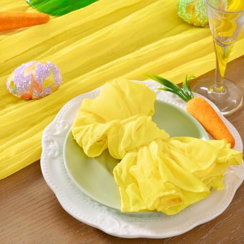 DeZerlor 20 Stück zitronengelbe Seihtuch-Servietten, Herbst-Erntedankfest, Stoffservietten, Set mit 20 Stück, Gelb, 53,3 x 53,3 cm, für Thanksgiving, Hochzeit, Brautparty, Babyparty, Weihnachtsparty