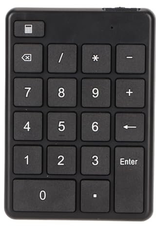 Vikye Bluetooth Number Pad, 19 Keys Bluetooth 5.1 Wireless Numeric Keypad, Portable Battery Powered Financial Accounting Numeric Pad for Laptop, PC