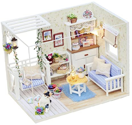 Toyvian Holz Haus Modell DIY Bausatz Mit Led Licht Für Junge Mädchen Und Erwachsene Montage Zum Selberbauen Als Geburtstag