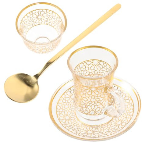 Alipis Vintage Glass Cup Saucer for Cappuccino Cup Decorative Water Saucer for Home Cafe Restaurant Glass