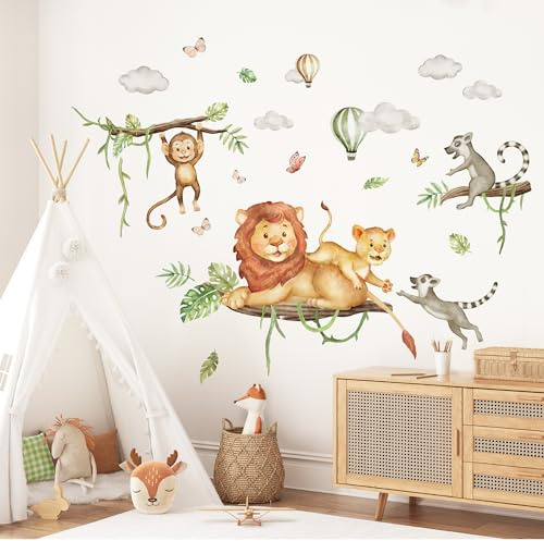 Little Deco Wandtattoo Dschungeltiere Löwe AFFE DL5022 L