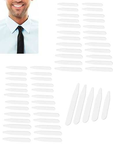 BPTRKOM Set aus 50 Kragenstäbchen - Hemdkragenverstärker für Herrenhemden, damit der Hemdkragen den ganzen Tag perfekt sitzt, für Herren Vater Ehemann Hemd(Weiß)