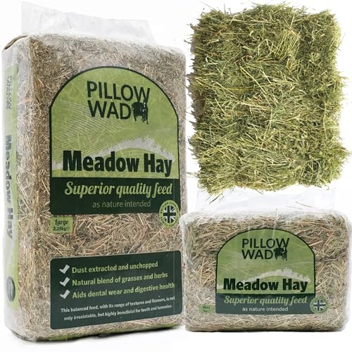 STORM TRADING GROUP Fresh Meadow Hay For Small Animals Dried Grass Natural Feed Ideal For Rabbit Food, Hay For Guinea Pigs & Hedgehogs (1KG, 3 Bags)