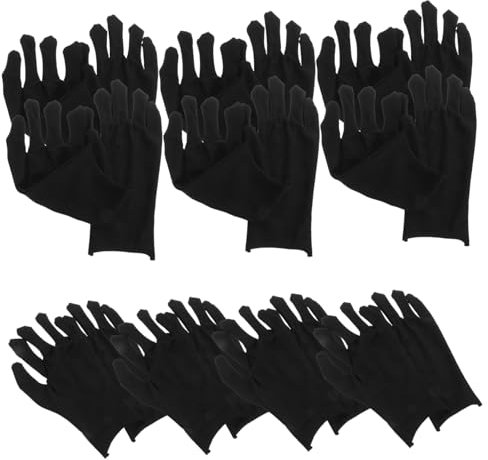 ULTECHNOVO 12paare Baumwollhandschuhe Arbeitshandschuhe Schwarze Handschuhe Sicherheitshandschuhe Handhandschuhe Arbeitsschutzhandschuhe Bequeme Handschuhe
