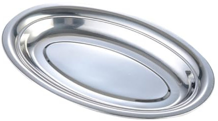 Ciieeo Plato De Acero Inoxidable Ovalado Plato Profundo y Fideos Al Vapor Diseño Elegante