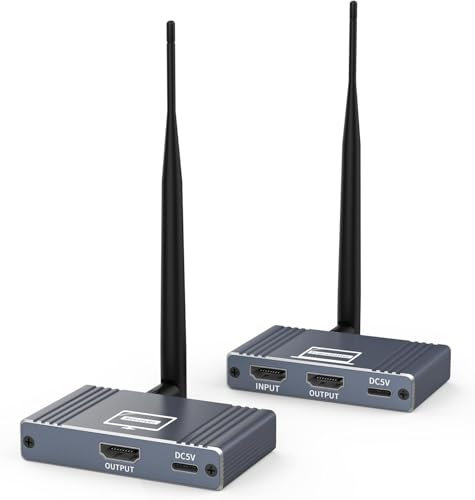 Trasmettitore e Ricevitore HDMI Wireless Kit di Estensione HDMI Wireless 656FT/200M con Trasmissione 5G per lo Streaming Audio-Video da PC, Laptop a HDTV, Proiettore