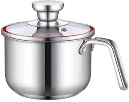 Fenteer Pentola per zuppiera Casseruola in Acciaio Inossidabile Pentola per Latte per Cucina Domestica, 12x16.5x10.8 Cm