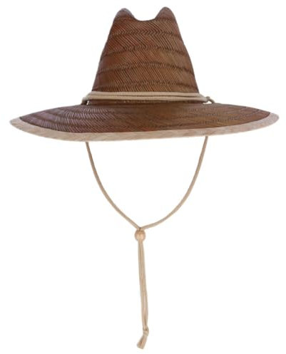 San Diego Hat Company Kids Straw Lifeguard Hat with Chin Strap Cord