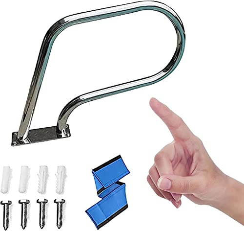 OZBMA Rampe de sécurité pour Piscine, Rampe de Piscine Facile à Installer, en Acier Inoxydable 304, avec accoudoir Amovible, 32 x 22,5 Pouces