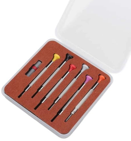 Watch Screwdriver Set, Precision Screwdriver Set, Small Set for Electronics, Toys, Computer, Watch Repai (6, 0.8mm-1.8mm Aluminum+Iron)
