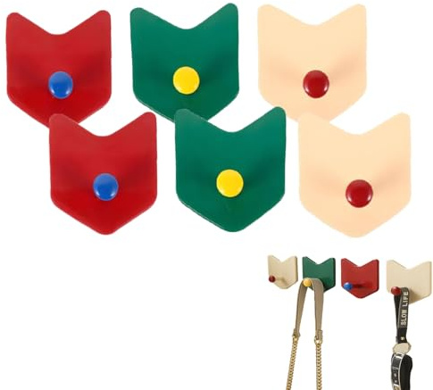 CALLYSONIC 6 Stück Klebehaken Extra Stark, Bunt Haken Selbstklebend, Wandhaken Selbstklebend, Haken Ohne Bohren für Badezimmer, Schlafzimmer, Küche, Wohnzimmer, Kinder Kleiderhaken