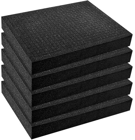 PRITOK Ensemble de mousse alvéolaire : 5 pièces 405 x 305 x 25 mm insert en mousse pour boîte à outils, structure en mousse multicouche + découpe pour le transport, le stockage et les projets DIY
