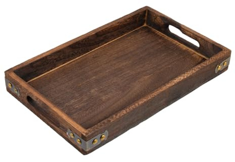 MUELODSIC Plateau Rectangulaire Multifonctionnel pour Service Stable Antidérapant Style Vintage pour Table pour et Usage Quotidien
