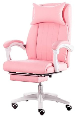 HTERWQEA Cómoda Silla Oficina giratoria con Respaldo Alto y reposapiés, Silla ejecutiva Lujo for transmisión en Deportes electrónicos, cómoda for Trabajar, estudiar y Jugar.