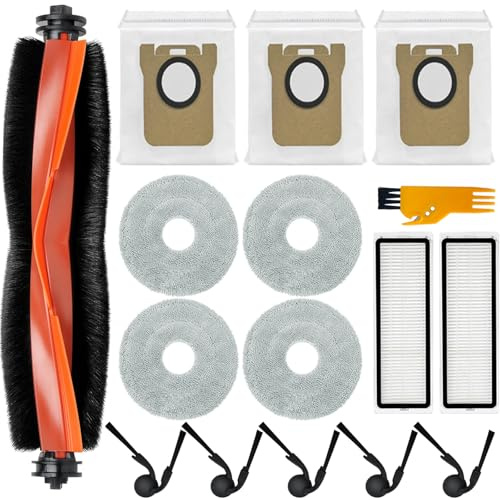Accesorios aspiradora para XIAOMI Robot Vacuum 5/5 Pro, 1 cepillo principal, 2 filtros, 3 bolsas para el polvo, 4 toallitas, 5 cepillos laterales, Robot Vacuum 5 Pro piezas de repuesto