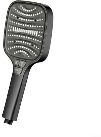 Pommeau de douche, 8 modes, grand réglable, haute pression, économie d'eau, ABS, gris argenté, noir, standard (noir)