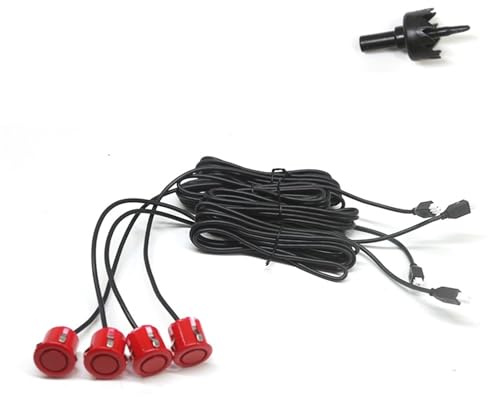 4pcs 18.5mm Car Parking Sensor Park Reverse Probe Black Red Grey Silver White for Vehicles Sensor Fitting(Red)
