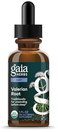 Gaia Herbs Valerian Root - Traditional Stress & Sleep Support - Organic Liquid Vegan Health Supplement for Calming Support *- Valerian Extract - Dairy, Soy & Gluten Free - 1 Fl Oz (23 Servings)