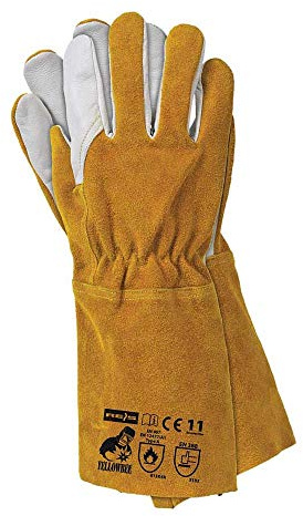 Reis YELLOWBEE Weldoy Schutzhandschuhe, Weiß-Gelb, 11 Größe, 12 Stück