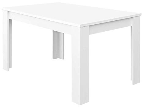 Habitdesign - Mesa de comedor extensible de 140 a 190 cm, medidas: cerrada 90 ancho x 140/190 largo 78 cm altura (Blanco Brillo)