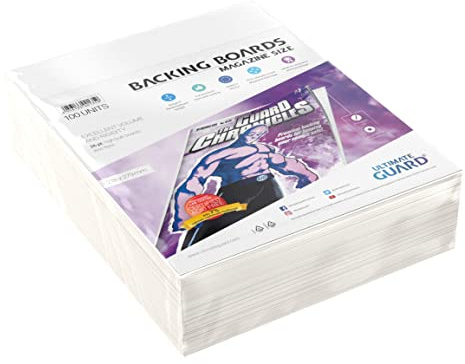 Ultimate Guard UGD020031 Lot de 100 Backing Boards pour Bandes dessinées Taille Magazine Blanc