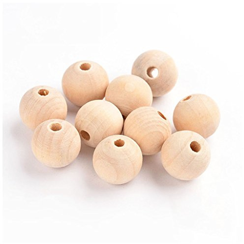 50pz perline in legno per infilare l'ago di perline di legno perlina perline gioielli crafting, naturale, 6 mm