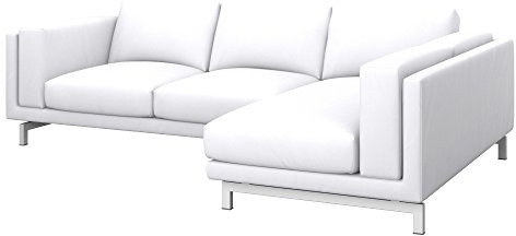 Soferia Sofabezug L Form Kompatibel Mit Nockeby 2er Sofa Mit Recamiere Rechts Ecksofaüberzug Sofaschoner Cover Kunstleder Lederoptik Wasserabweisend Pflegeleicht Antiallergisch Eco Leather Weiß