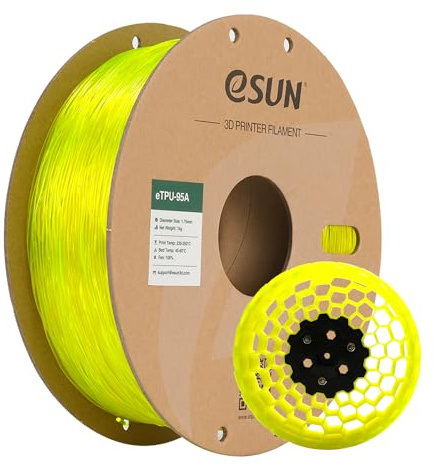 eSUN Flexibles TPU-95A Filament 1.75mm,Transparent Gelb,1KG
