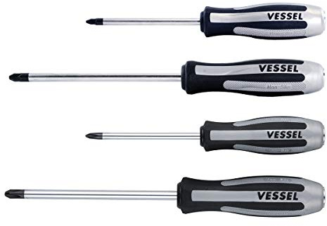 VESSEL Set of 4 Impact Screwdrivers MEGADORA IMPACTA PH2, PH3, PZ2, PZ3