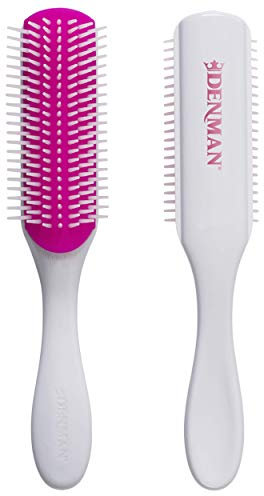 Denman Curly Hair Brush D3 (Cherry Blossom) 7 Row Styling Brush for Detangling, Separating, Shaping and Defining Curls - For Women and Men