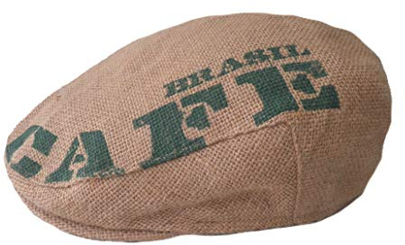 Herrenmützen Flatcap Sackleinen/Jute Print Cafe Brasil Sportmütze (57)