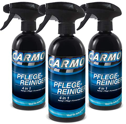 CARMO 3X Pflegereiniger | Waschen ohne Wasser | Trockenwäsche | Trockenreiniger | Sprühwachs | Reinigt, pflegt, konserviert, versiegelt | 500ml