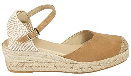 Handgefertigte Keil-Espadrilles Damen 5 cm Keilabsatz– Made in Spain – | Sandalen aus Natur-Jute mit ergonomischem Fußbett – Atmungsaktiv & Nachhaltig für Sommer, Hochzeit & Büro