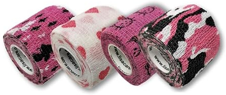 LisaCare selbsthaftender Wundverband - bunt mit Motiven | elastisches, wasserfestes, staub- fett- & schmutzabweisendes Pflaster - 4 Rollenpflaster 2,5cm x 5m (5cm, Mädchen 2)