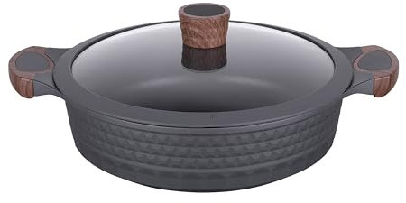 RESTO Kochtopf Schmortopf 4,4L mit Deckel 28cm, H=8cm | Antihaftbeschichtung | im Geschenkkarton | Für alle Herdarten, auch Induktion | PFOA frei