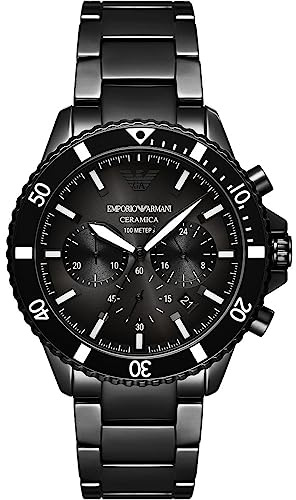 Emporio Armani Men's Chronograph Watch, Ceramic Watch with a 43mm case Size