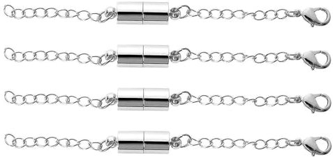 [BIBABLYKE] Jewelry Extender Durable Chain Extender Jewelry Connector Chain and Silver Chain Extension Necklace Length Adjuster