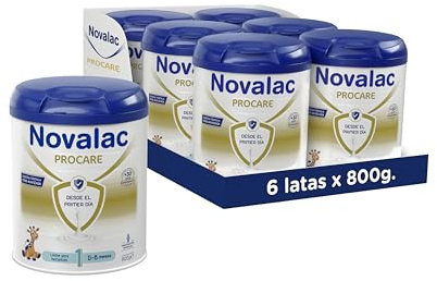 Novalac Proactive 1 - Leche en Polvo Infantil, Apoya la Salud Digestiva e Inmunológica, DHA, Prebióticos y Probióticos, Fórmula Elaborada con Pediatras, Bebés de 0-6 Meses - 6 x 800 g