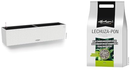 Lechuza BALCONERA Cottage 80 weiß 15610 & PON 18 Liter Pflanzsubstrat, Neutral