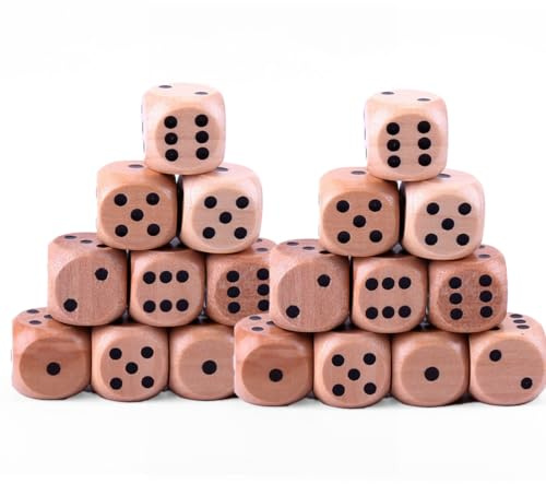 Set di 20 Dadi da Gioco a 6 Facce Kit Dadi da Giardino Gioco da Esterno per Giocare, dadi da gioco dadi dadi 20mm