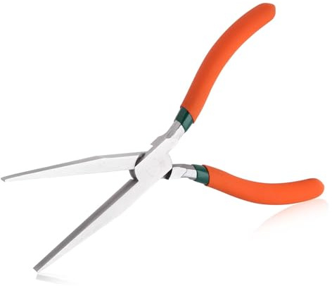 SPEEDWOX Pince Longue à Bec Plat 7.5 Pouces Pour Fabrication de Bijoux - Duck Bill Extra Longue Pour Espaces Étroits et Difficiles à Atteindre