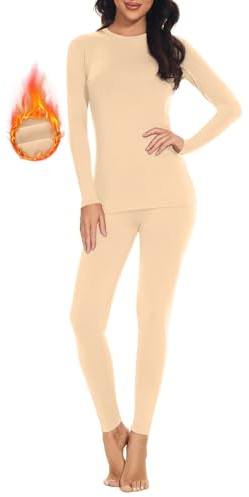 SIMIYA Damen Thermounterwäsche Set Innenfleece Ultraleicht Winter 1er 2er Set