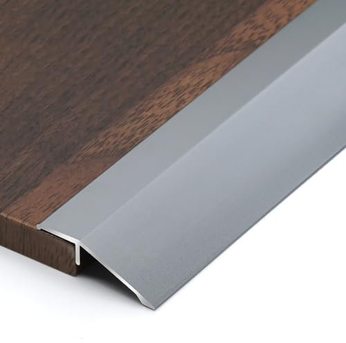 Raouoae Perfil De Transición De Aluminio 90cmx3, Ajustable De 3 A 40mm, para Suelos Y Puertas, Riel De Unión para Acabados Y Moldura De Borde Final, Fácil Instalación(Grau,Breite: 35 mm)