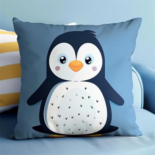 Kitquiver Knüpfkissen Set Pinguin Knüpffaden Set (43X43cm) Bastelset Knüpfen Kissen Bastelset Knüpfen Handwerksset Kissen DIY Bastelset für Anfänger für die Sofa-Heimdekoration